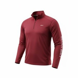 Silver Bait Mens Crimson Waffle Texture Fishing Shirt 1/4 Zip Pullover, XL